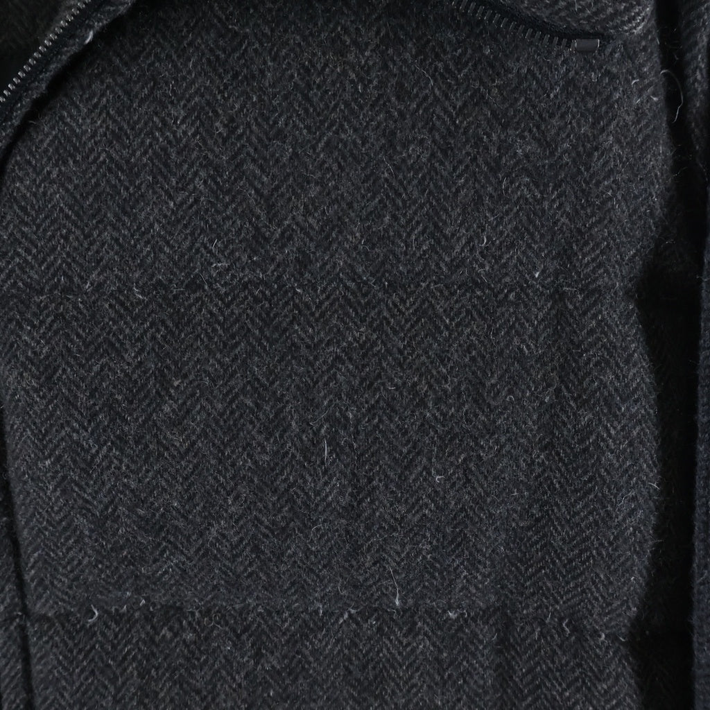 DOLCE & GABBANA(ドルチェアンドガッバーナ) 袖ニット切替 ドッキング フーデッド ジップアップ ダウンジャケット グレー G9Y39G