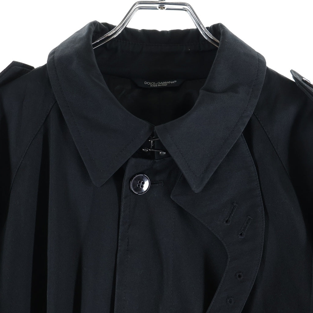 DOLCE & GABBANA(ドルチェアンドガッバーナ) ベルトデザイン 4B ステンカラーコート ブラック G0246T