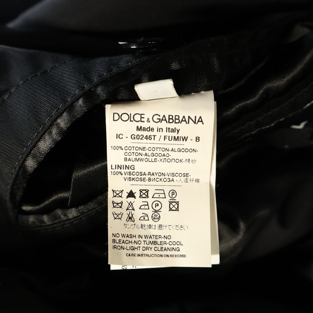 DOLCE & GABBANA(ドルチェアンドガッバーナ) ベルトデザイン 4B ステンカラーコート ブラック G0246T