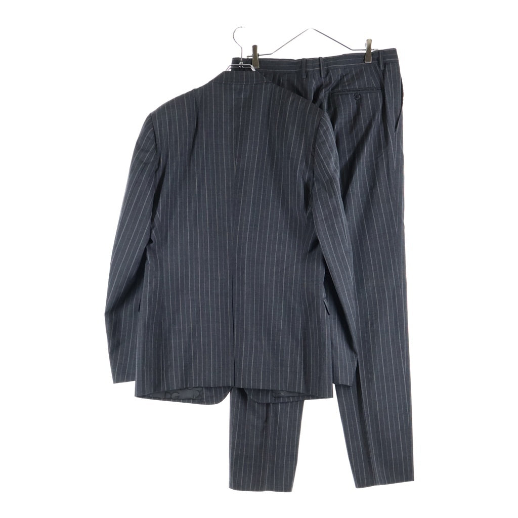 DOLCE & GABBANA(ドルチェアンドガッバーナ) フラップポケット 2B ストライプ テーラードジャケット センタープレス ストレート スラックス パンツ セットアップ グレー