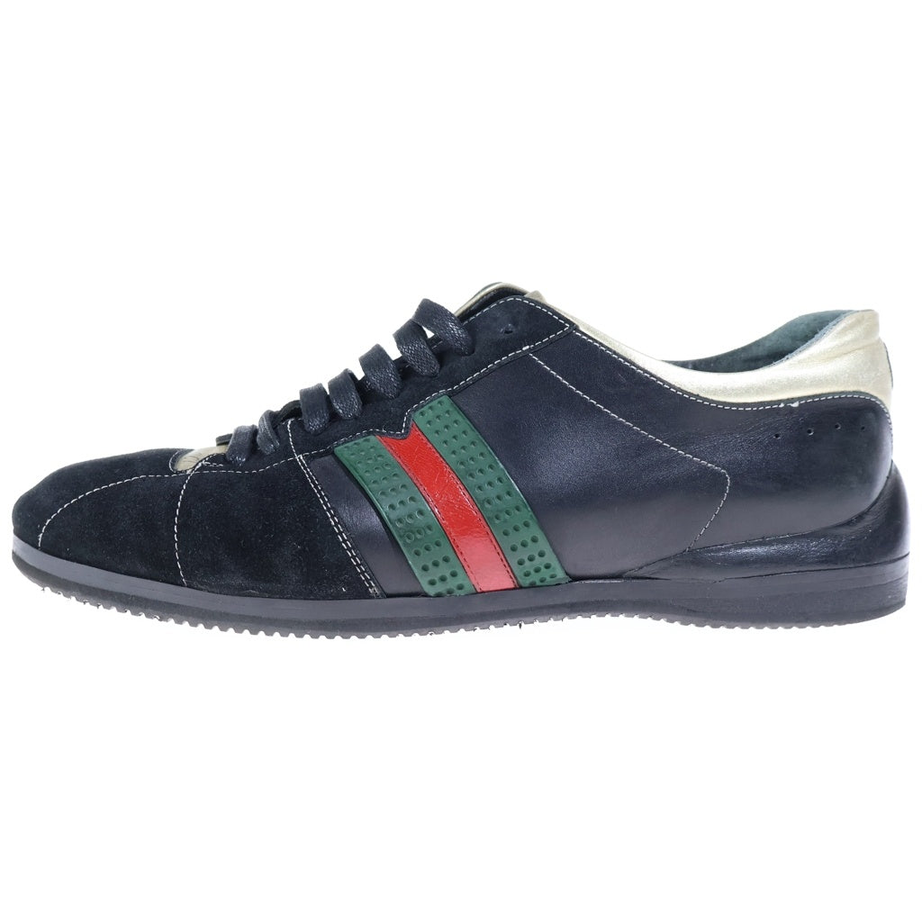 GUCCI(グッチ) ドライビングシューズ シェリーライン スウェード レザー ローカットスニーカー ブラック 162677