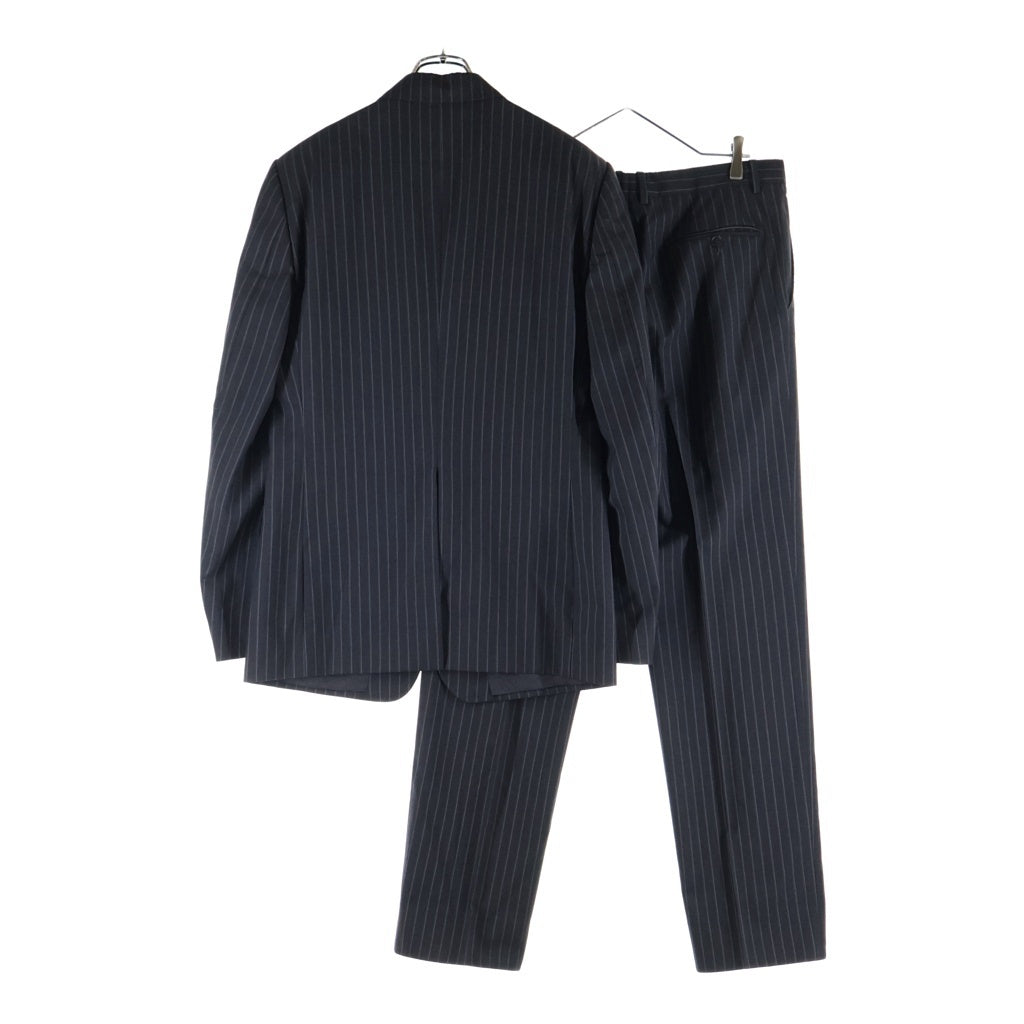 DOLCE & GABBANA(ドルチェアンドガッバーナ) フラップポケット 2B テーラードジャケット センタープレス ストレート スラックス パンツ セットアップ ブラック