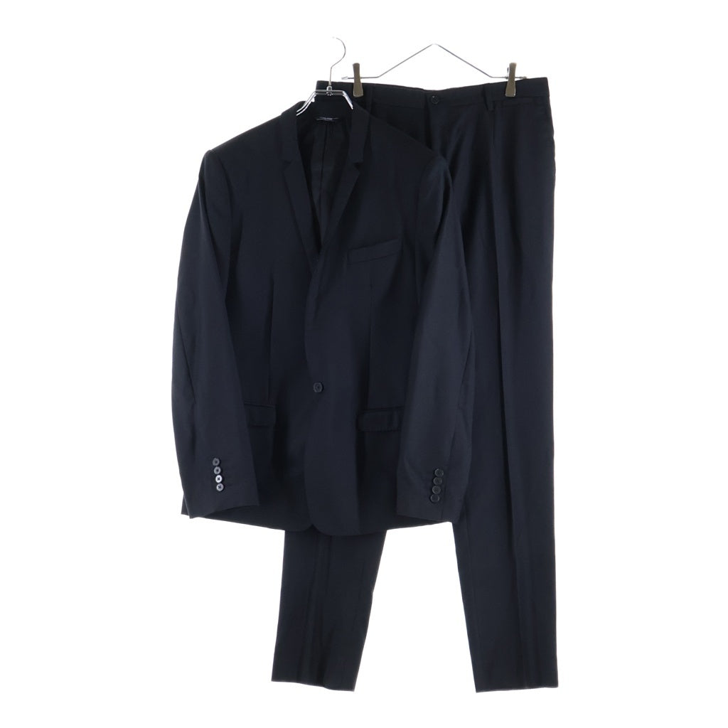DOLCE & GABBANA(ドルチェアンドガッバーナ) フラップポケット 1B 幾何学総柄 テーラードジャケット センタープレス ストレート スラックス パンツ セットアップ ブラック