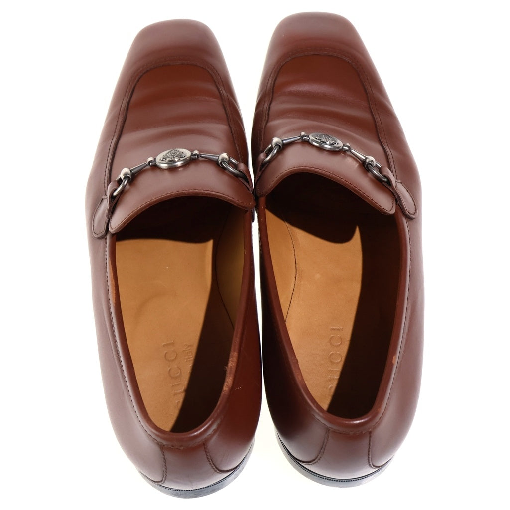 GUCCI(グッチ) ホースビット クレストロゴ カーフレザー スリッポン ローファー ブラウン 189991