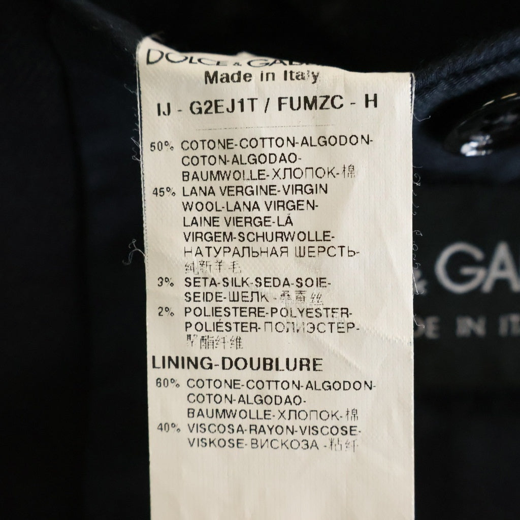 DOLCE & GABBANA(ドルチェアンドガッバーナ) 3B コットン テーラード ジャケット ブラック G2EJ1T