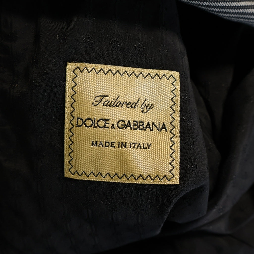 DOLCE & GABBANA(ドルチェアンドガッバーナ) 2B ノッチドラペル ストライプ テーラード ジャケット グレー G2HU6T