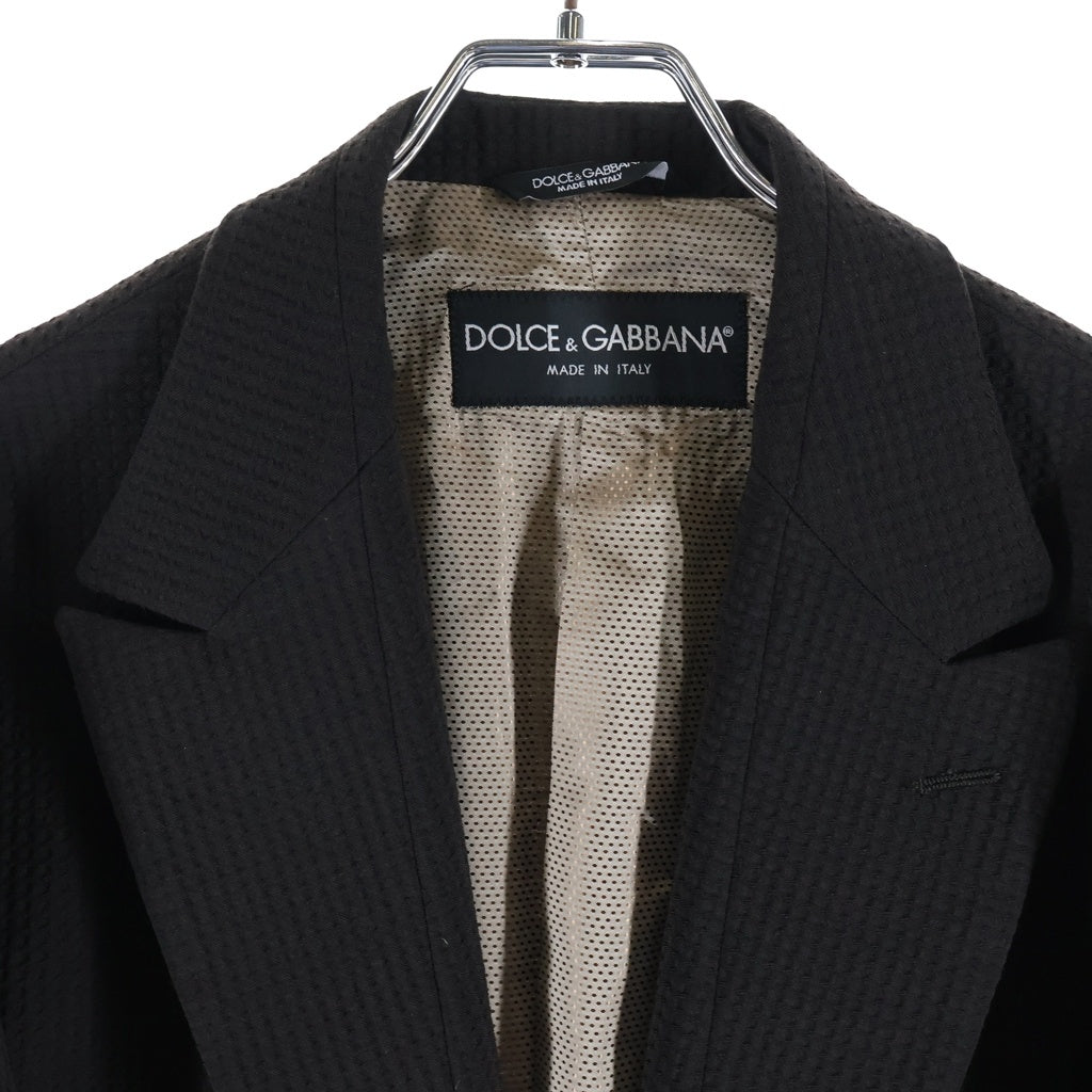 DOLCE & GABBANA(ドルチェアンドガッバーナ) ノッチドラペル フラップポケット テーラードジャケット ブラック G2CP2T