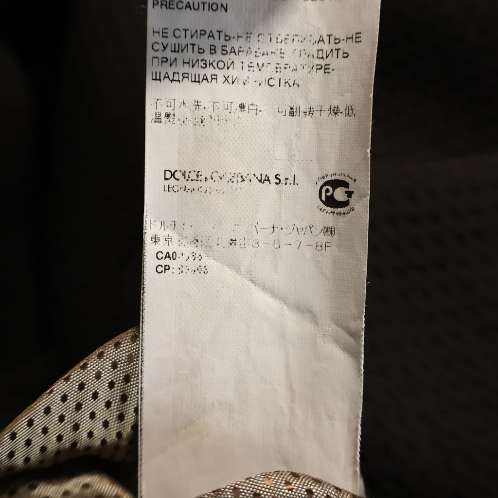 DOLCE & GABBANA(ドルチェアンドガッバーナ) ノッチドラペル フラップポケット テーラードジャケット ブラック G2CP2T