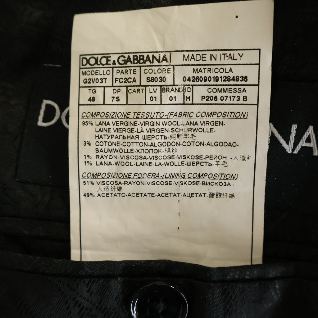 DOLCE & GABBANA(ドルチェアンドガッバーナ) フラップポケット 2B テーラードジャケット グレー G2V03T