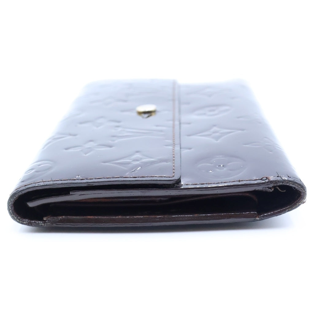 LOUIS VUITTON(ルイヴィトン) ポルト フォイユ サラ ヴェルニ アマラント ロングウォレット ブラック TH0048 M93524 レディース