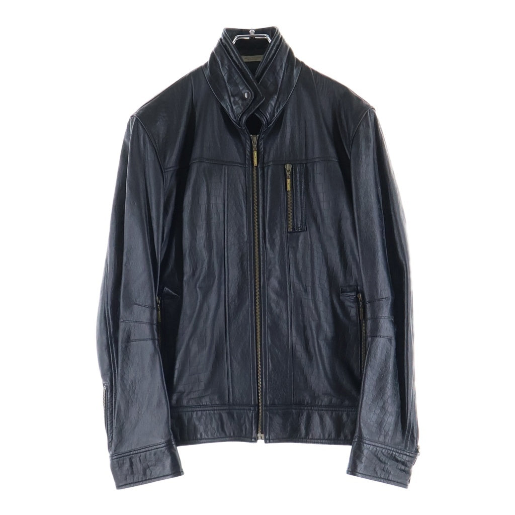 MEN'S TENORAS(メンズティノラス) ジップフライ シングルライダースジャケット ラムスキン レザージャケット ブラック TA-6508