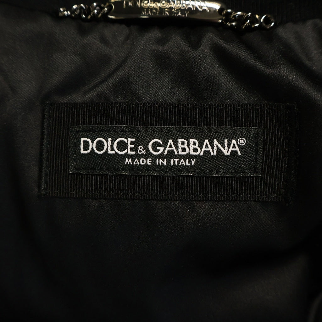 DOLCE & GABBANA(ドルチェアンドガッバーナ) DGDGジャガードモノグラム ベロア切替 ジップアップ ジャケット ブルゾン ブラック G9SY4T