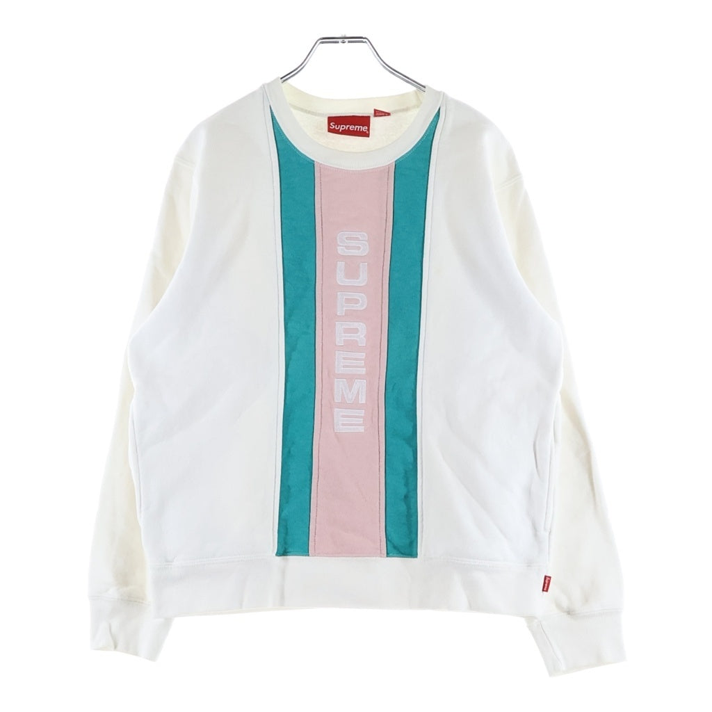 SUPREME(シュプリーム) 17SS Vertical Logo Panel Crewneck バーティカル ロゴ パネル クルーネックスウェット ホワイト