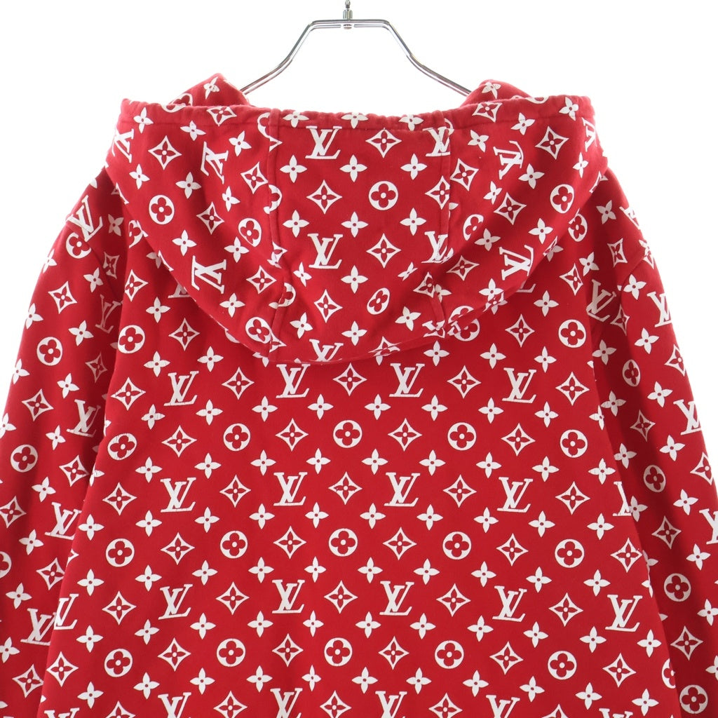 LOUIS VUITTON(ルイヴィトン) ×Supreme Box Logo Hooded Sweatshirt シュプリーム ボックスロゴ モノグラム スウェット プルオーバーパーカー レッド HDY91WJIU