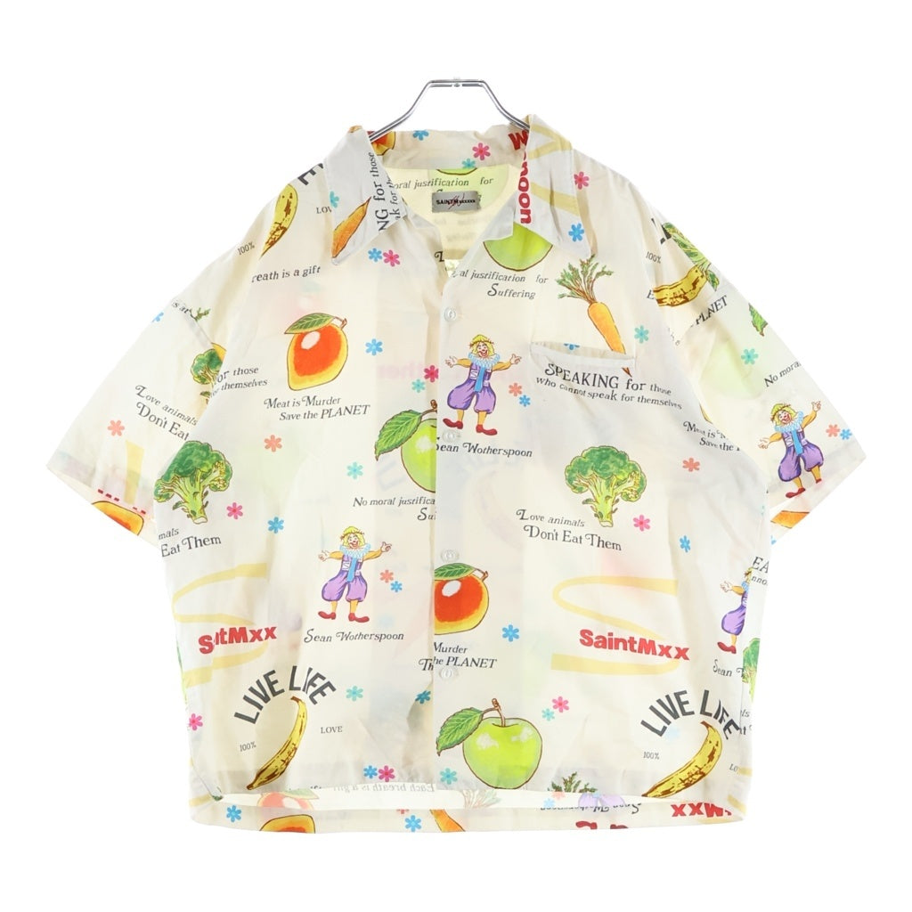 SAINT MICHAEL(セントマイケル) 26SS ×Sean Wotherspoon SW_OPEN COLLAR SHIRT ショーンウェザースプーン オープンカラー 半袖シャツ アイボリー SM-MK8-0000-C10