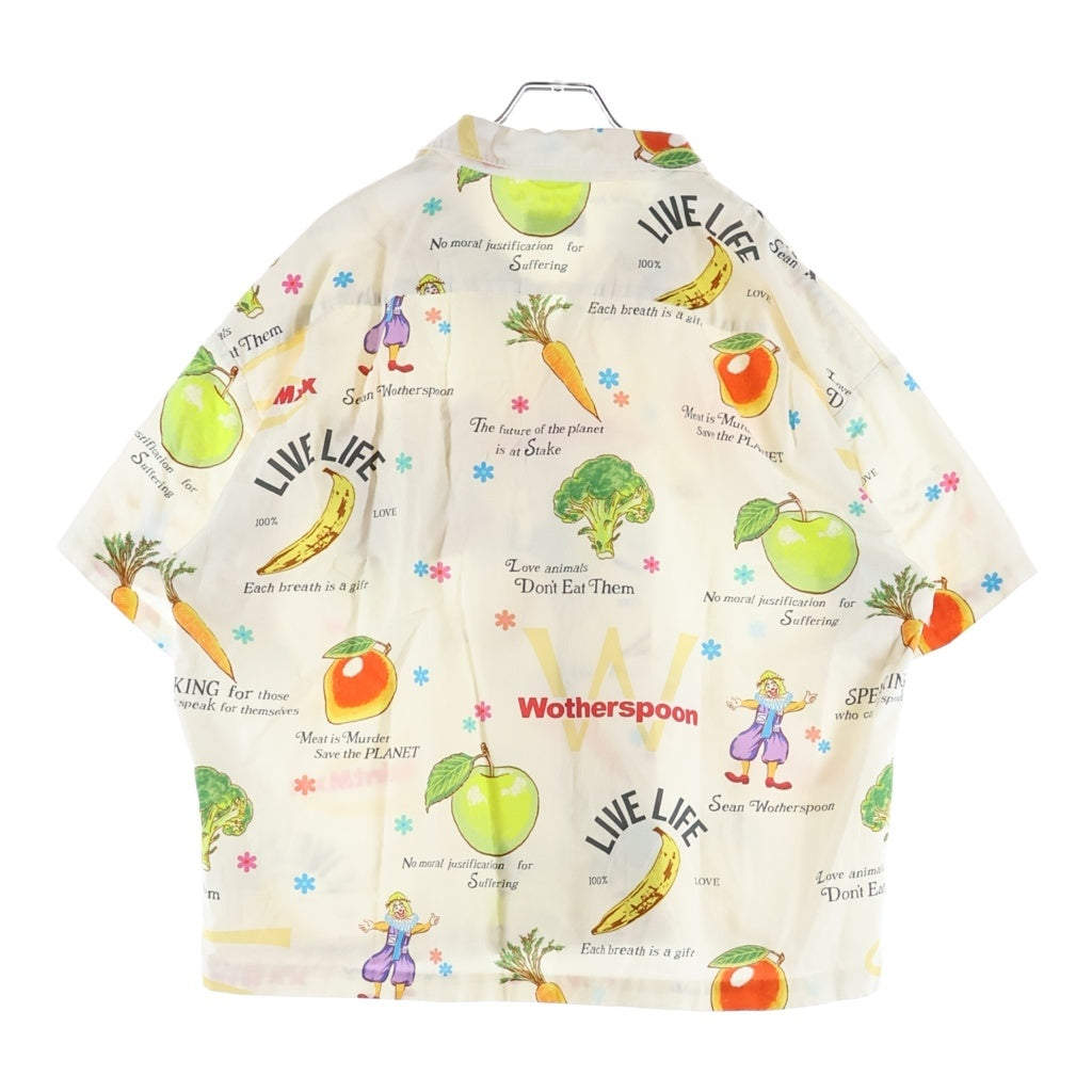 SAINT MICHAEL(セントマイケル) 26SS ×Sean Wotherspoon SW_OPEN COLLAR SHIRT ショーンウェザースプーン オープンカラー 半袖シャツ アイボリー SM-MK8-0000-C10