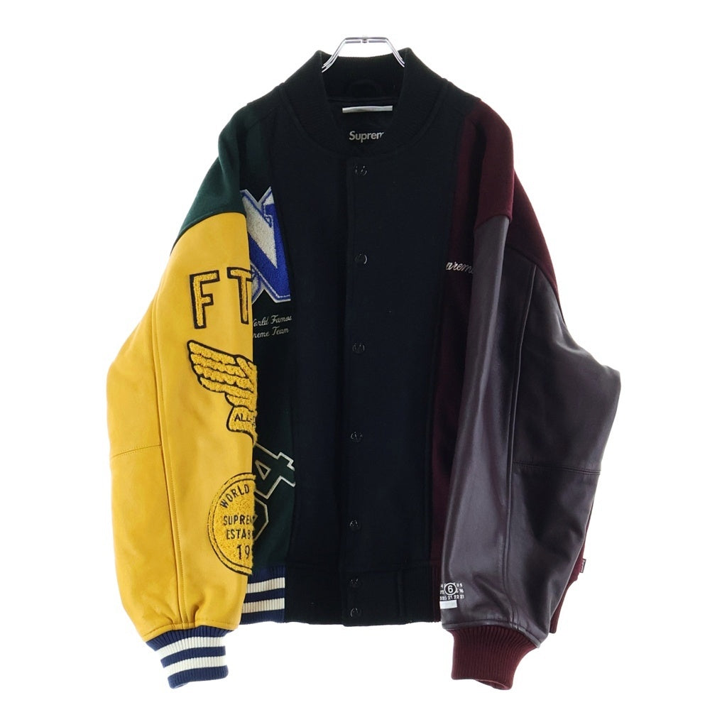 SUPREME(シュプリーム) 24SS ×MM6 Maison Margiela Split Varsity Jacket エムエムシックス メゾンマルジェラ スプリット バーシティ ジャケット ブルゾン スタジャン マルチ