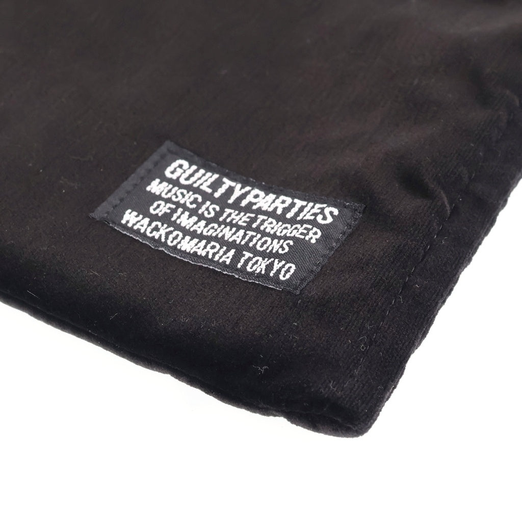 WACKO MARIA(ワコマリア) 25AW VELVET DRAWSTRING BAG ベルベット ドローストリング バッグ ブラック 25AW-WMA-BG17