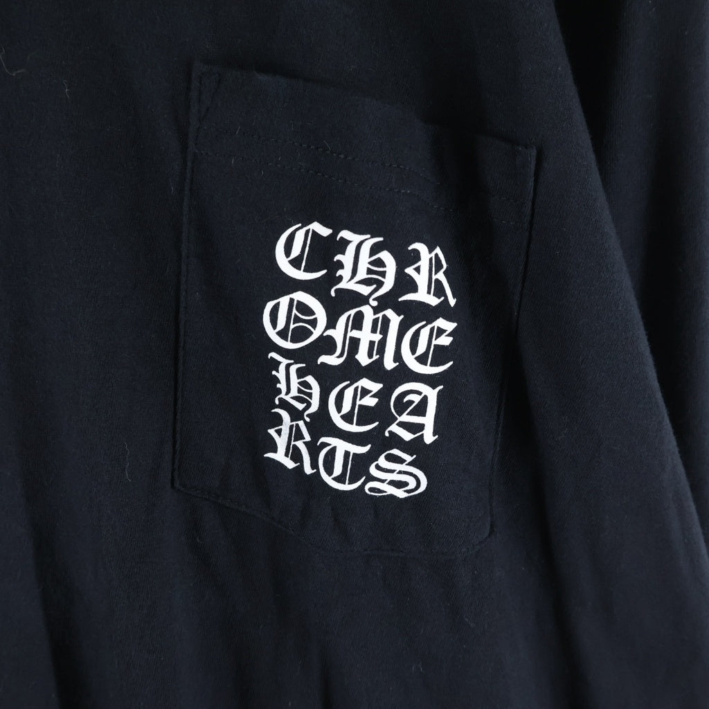 CHROME HEARTS(クロムハーツ) Vertical Logo Long Sleeve Tee ヴァーティカルロゴ ロングスリーブ クルーネック 長袖Tシャツ カットソー ブラック