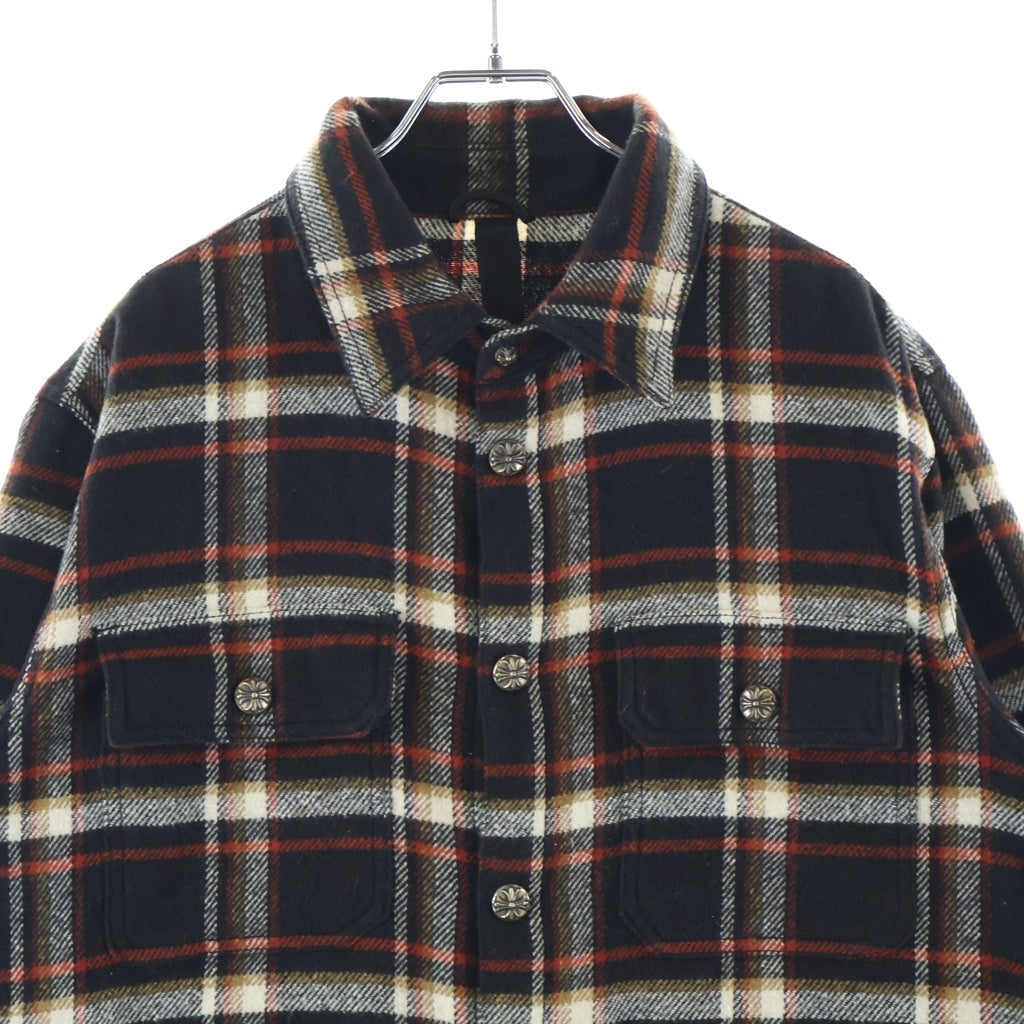 CHROME HEARTS(クロムハーツ) Y NOT WORK DOG ワークドッグ クロスボタンチェック柄フランネルシャツ ブラック/レッド