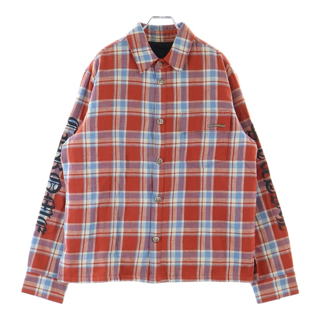 CHROME HEARTS(クロムハーツ) Y NOT WORK DOG ワークドッグ クロスボタンチェック柄フランネルシャツ ジャケット ブルー/レッド