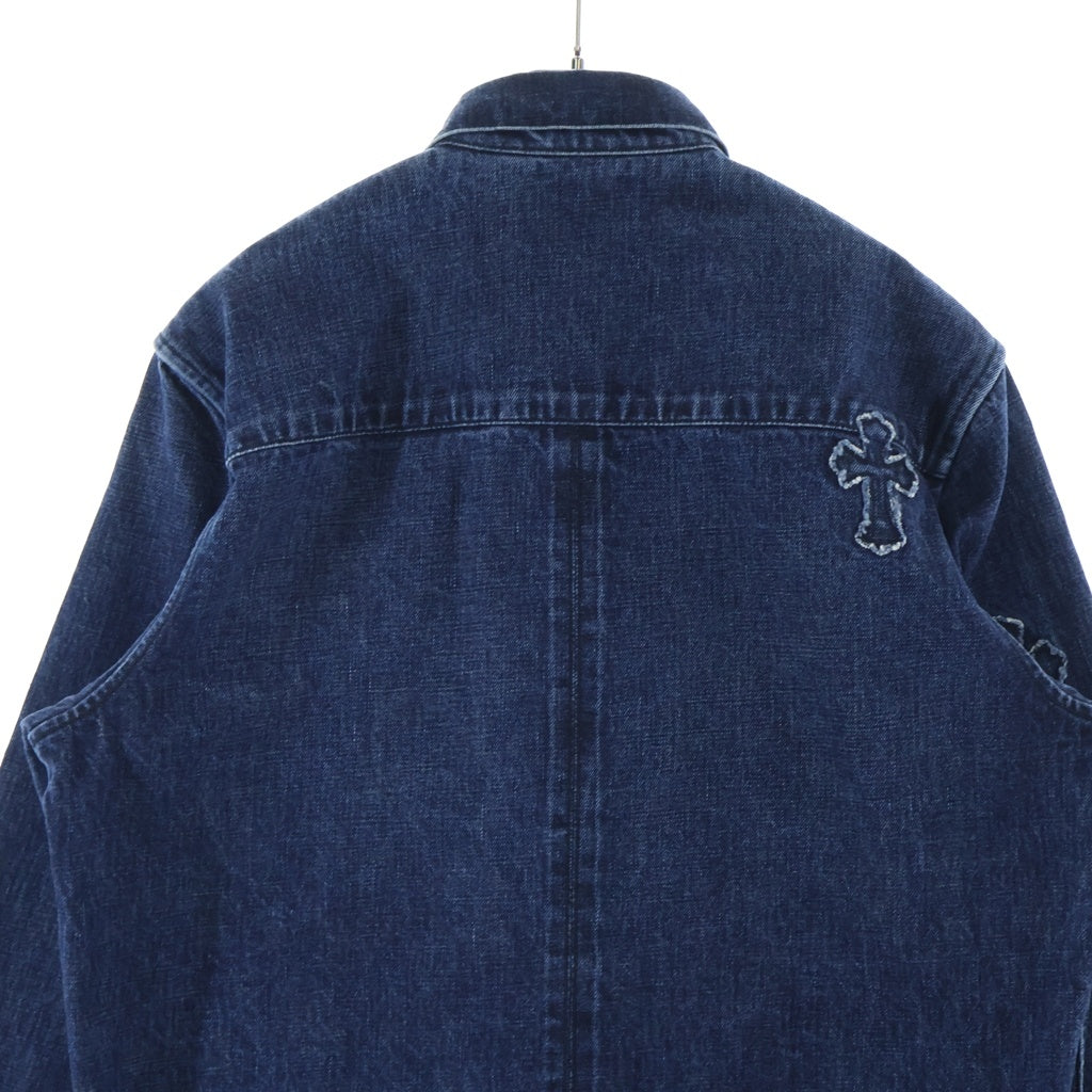 CHROME HEARTS(クロムハーツ) LOOSEENDS FBRC ルーズエンド デニム クロスパッチ クロスボールボタンデニム長袖シャツ インディゴ