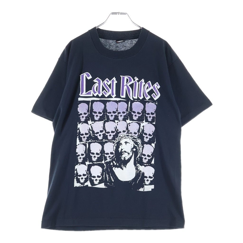 VINTAGE(ヴィンテージ) 90s Vintage USA製 Last Rites Tee ヴィンテージ 黒タグ ラストライツ クルーネック 半袖Tシャツ カットソー ブラック