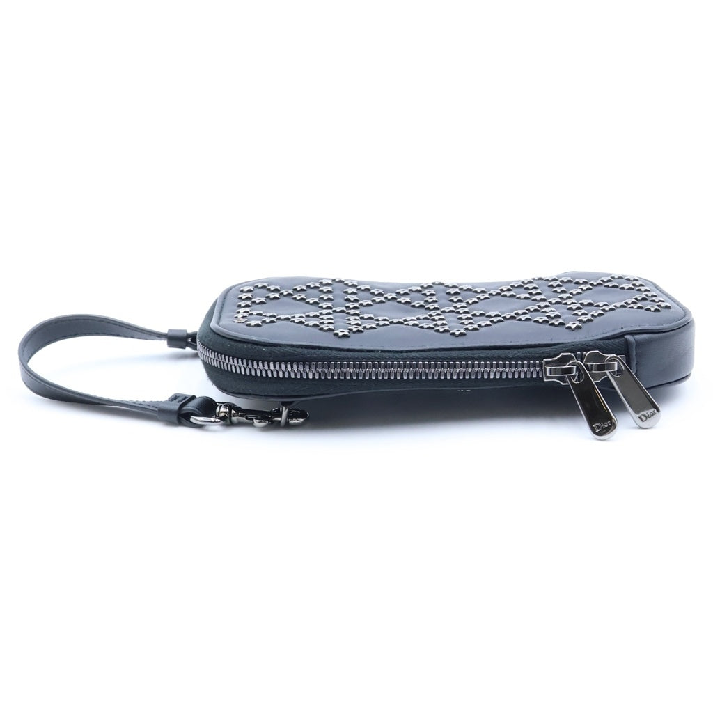 Christian Dior(クリスチャンディオール) Lady Dior Phone Holder レディディオール スタースタッズ フォンホルダー レディース ブラック