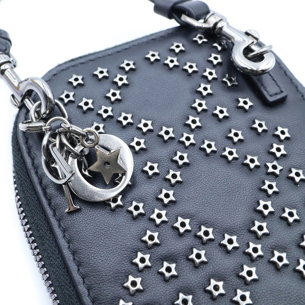 Christian Dior(クリスチャンディオール) Lady Dior Phone Holder レディディオール スタースタッズ フォンホルダー レディース ブラック