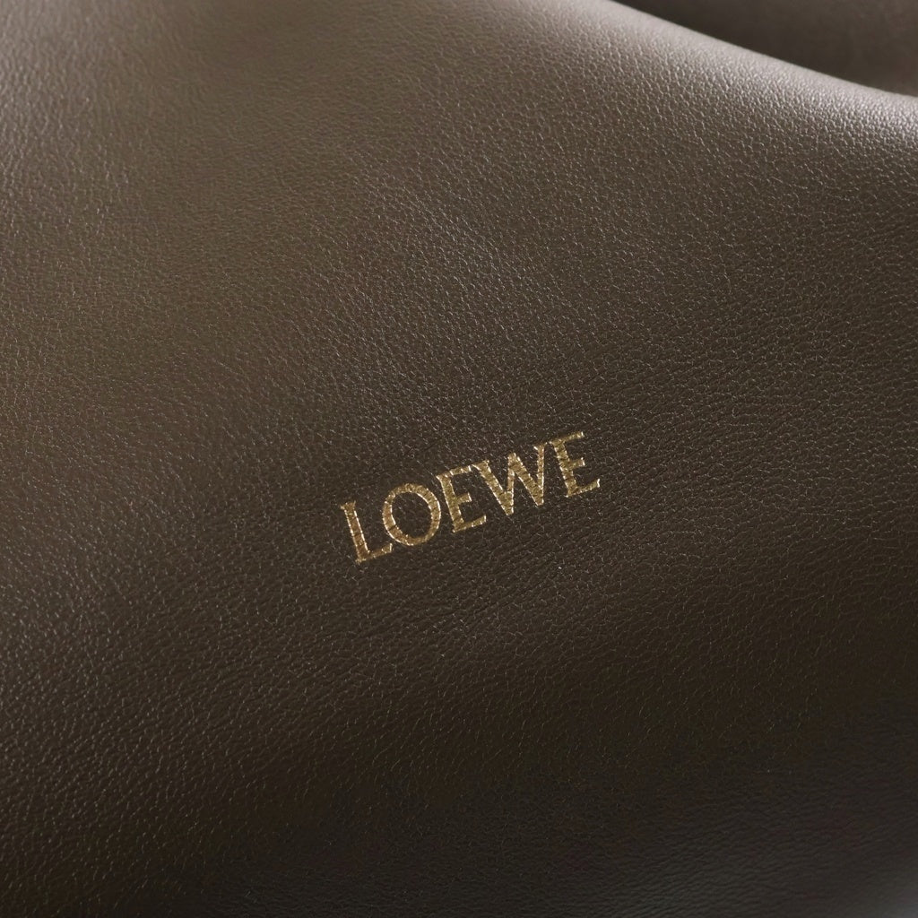 LOEWE(ロエベ) フラメンコ ミディアム ドローストリング レザー 2WAY ハンド ショルダーバッグ カーキ レディース
