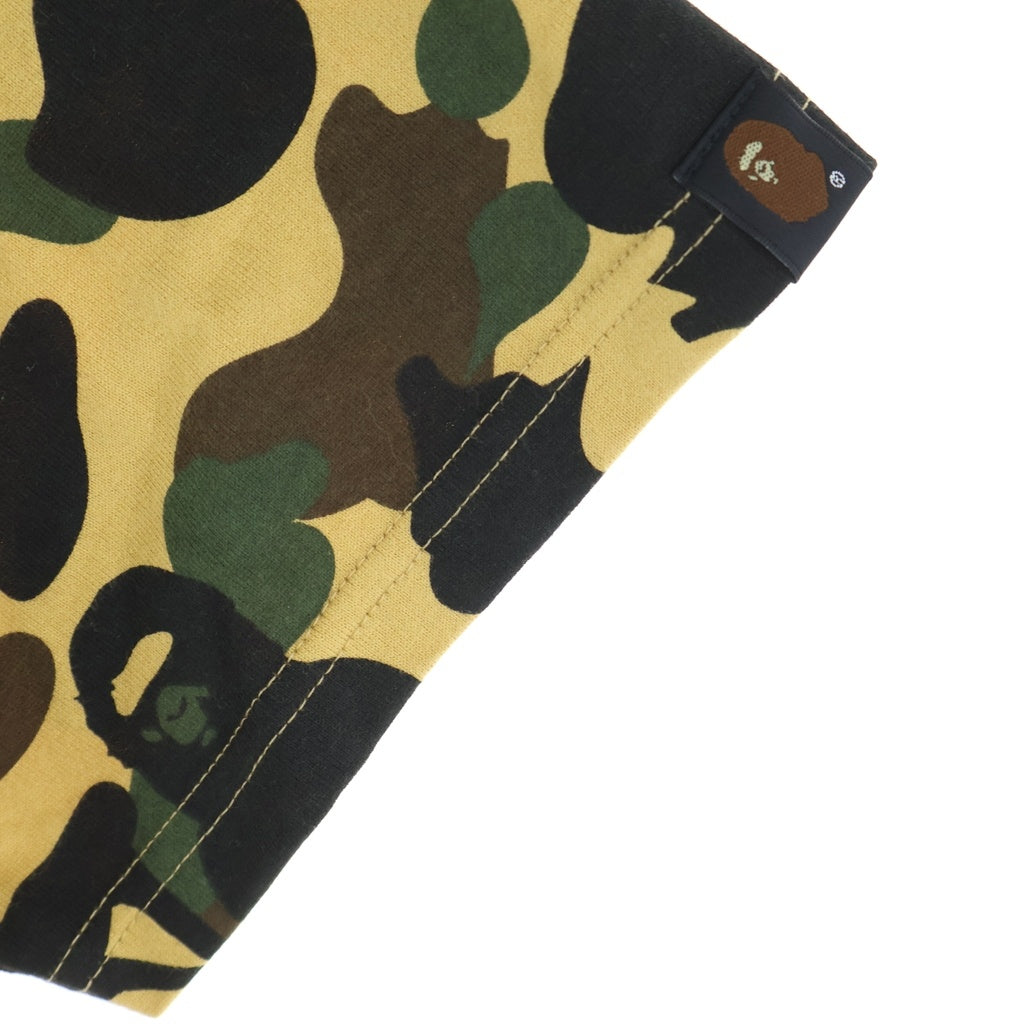 A BATHING APE(アベイシングエイプ) ×MASTERMIND JAPAN マスターマインド ロゴプリント 総柄カモフラージュデザイン クルーネック 半袖Tシャツ カットソー ブラウン 001CSG231915X
