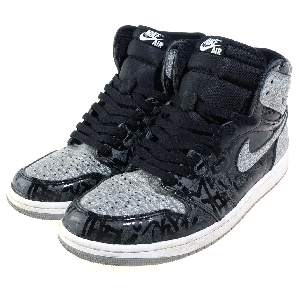 NIKE(ナイキ) AIR JORDAN 1 HIGH OG REBELLIONAIRE 555088-036 エアジョーダン1 リベリオネア ハイカットスニーカー ブラック/グレー US10.5/28.5cm