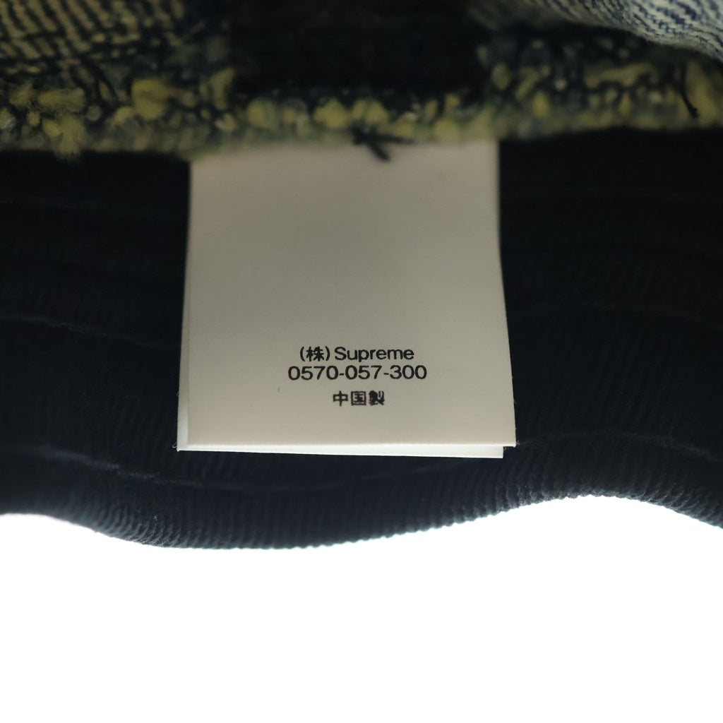 SUPREME(シュプリーム) 21SS Warp Jacquard Logos Denim Crusher ワープ ジャガード ロゴデザイン クラッシャー バケットハット 帽子 ブルー