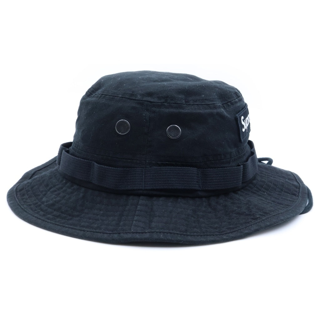SUPREME(シュプリーム) 24SS Washed Canvas Boonie ボックスロゴデザイン ウォッシュドキャンバス ブー二ー バケットハット ブラック