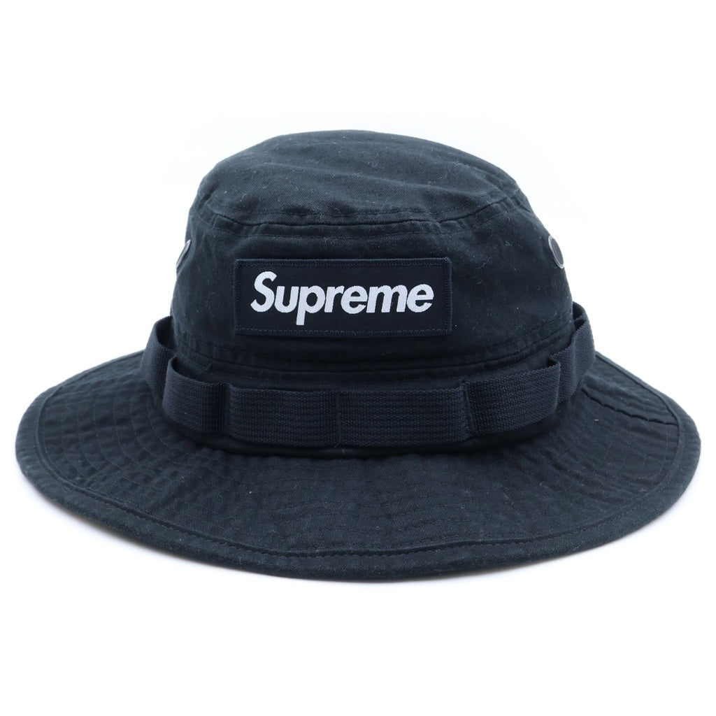 SUPREME(シュプリーム) 24SS Washed Canvas Boonie ボックスロゴデザイン ウォッシュドキャンバス ブー二ー バケットハット ブラック