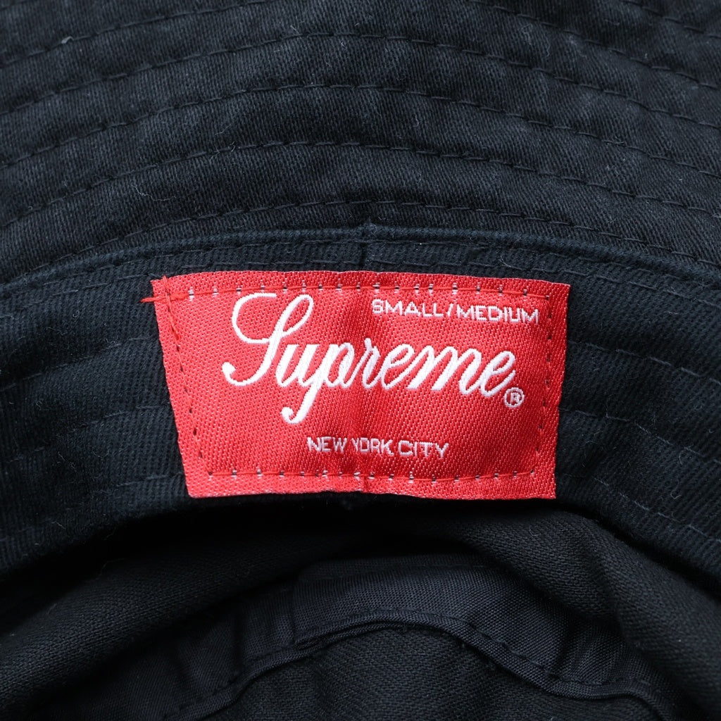 SUPREME(シュプリーム) 24SS Washed Canvas Boonie ボックスロゴデザイン ウォッシュドキャンバス ブー二ー バケットハット ブラック