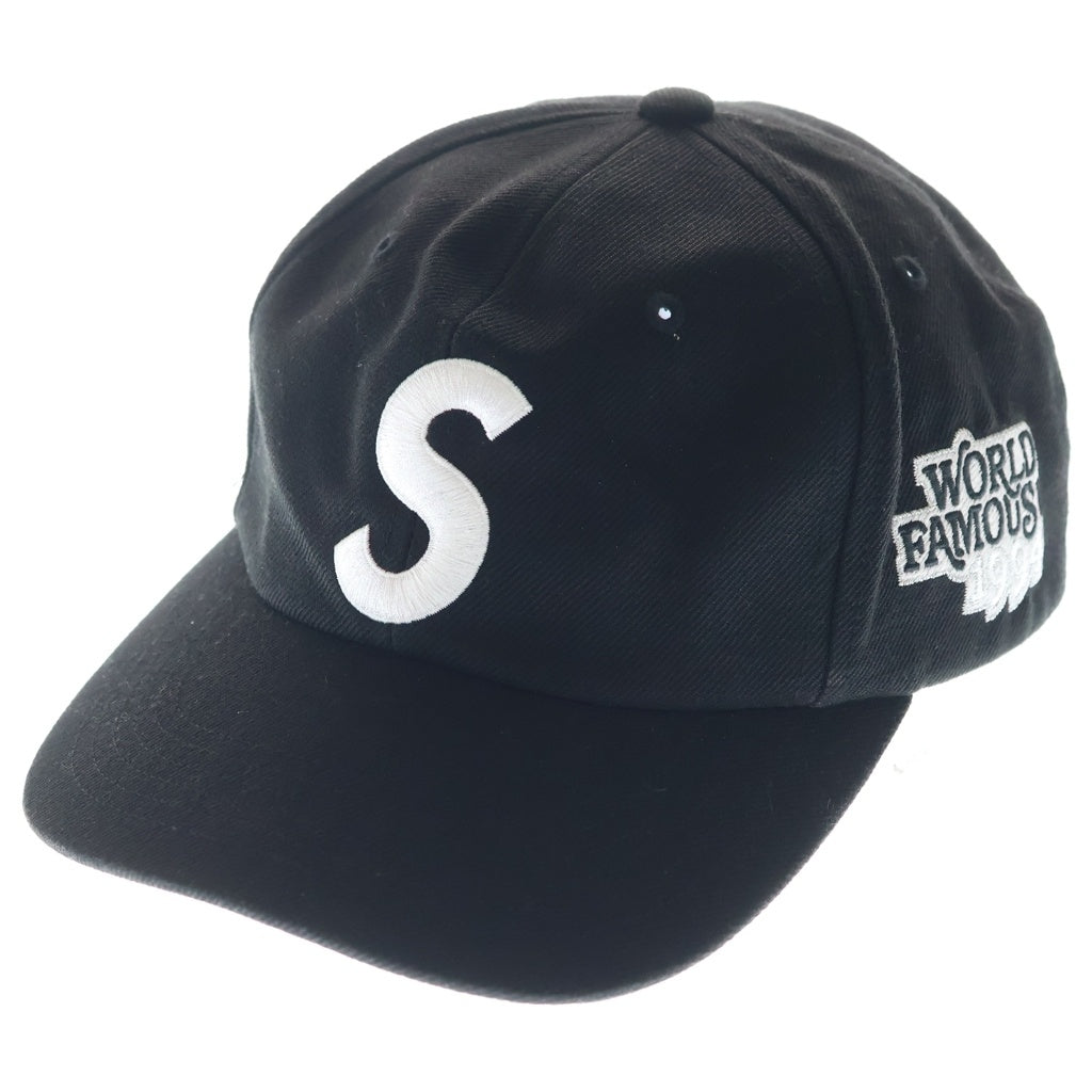SUPREME(シュプリーム) 26SS World Famous S Logo Cap ワールドフェイマス Sロゴデザイン 6パネル ベースボールキャップ ブラック