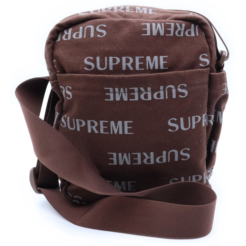 SUPREME(シュプリーム) 26AW Shoulder Bag 総柄ロゴデザイン マルチポケット ウエスト ショルダーバッグ ブラウン レディース