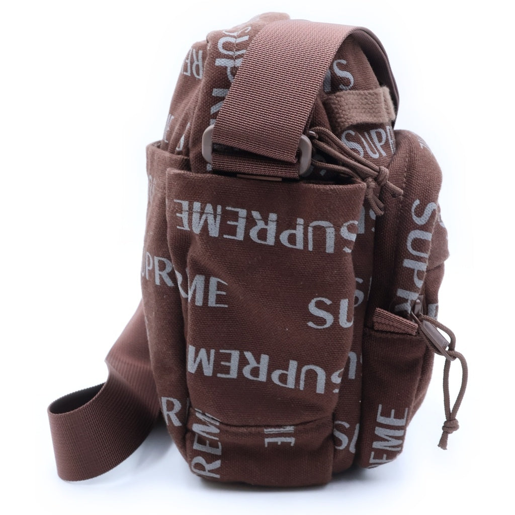 SUPREME(シュプリーム) 26AW Shoulder Bag 総柄ロゴデザイン マルチポケット ウエスト ショルダーバッグ ブラウン レディース