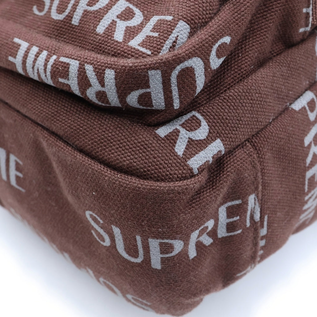 SUPREME(シュプリーム) 26AW Shoulder Bag 総柄ロゴデザイン マルチポケット ウエスト ショルダーバッグ ブラウン レディース