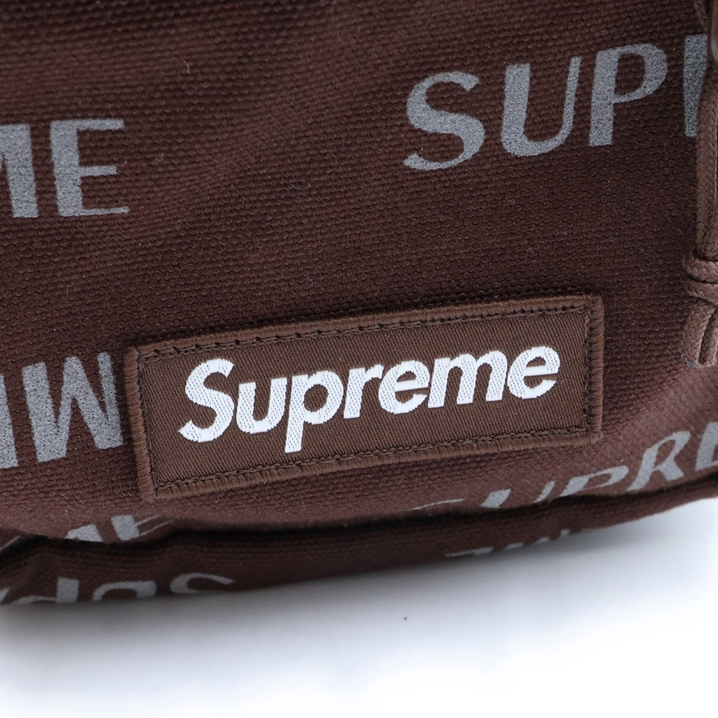 SUPREME(シュプリーム) 26AW Shoulder Bag 総柄ロゴデザイン マルチポケット ウエスト ショルダーバッグ ブラウン レディース