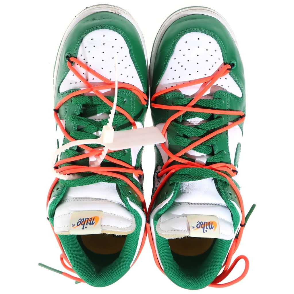 NIKE(ナイキ) ×OFF-WHITE DUNK LOW オフホワイト ダンク ローカットスニーカー ホワイト/グリーン US9/27cm CT0856-100