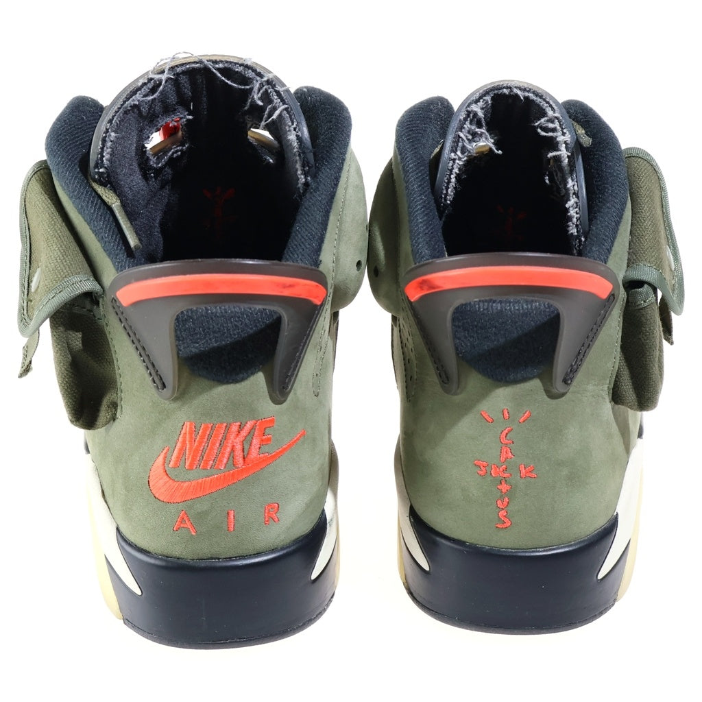 NIKE(ナイキ) ×TRAVIS SCOTT AIR JORDAN 6 RETRO MEDIUM OLIVE CN1084-200 トラヴィススコット エアジョーダン6 ミディアムオリーブ ハイカットスニーカー カーキ US9/27cm