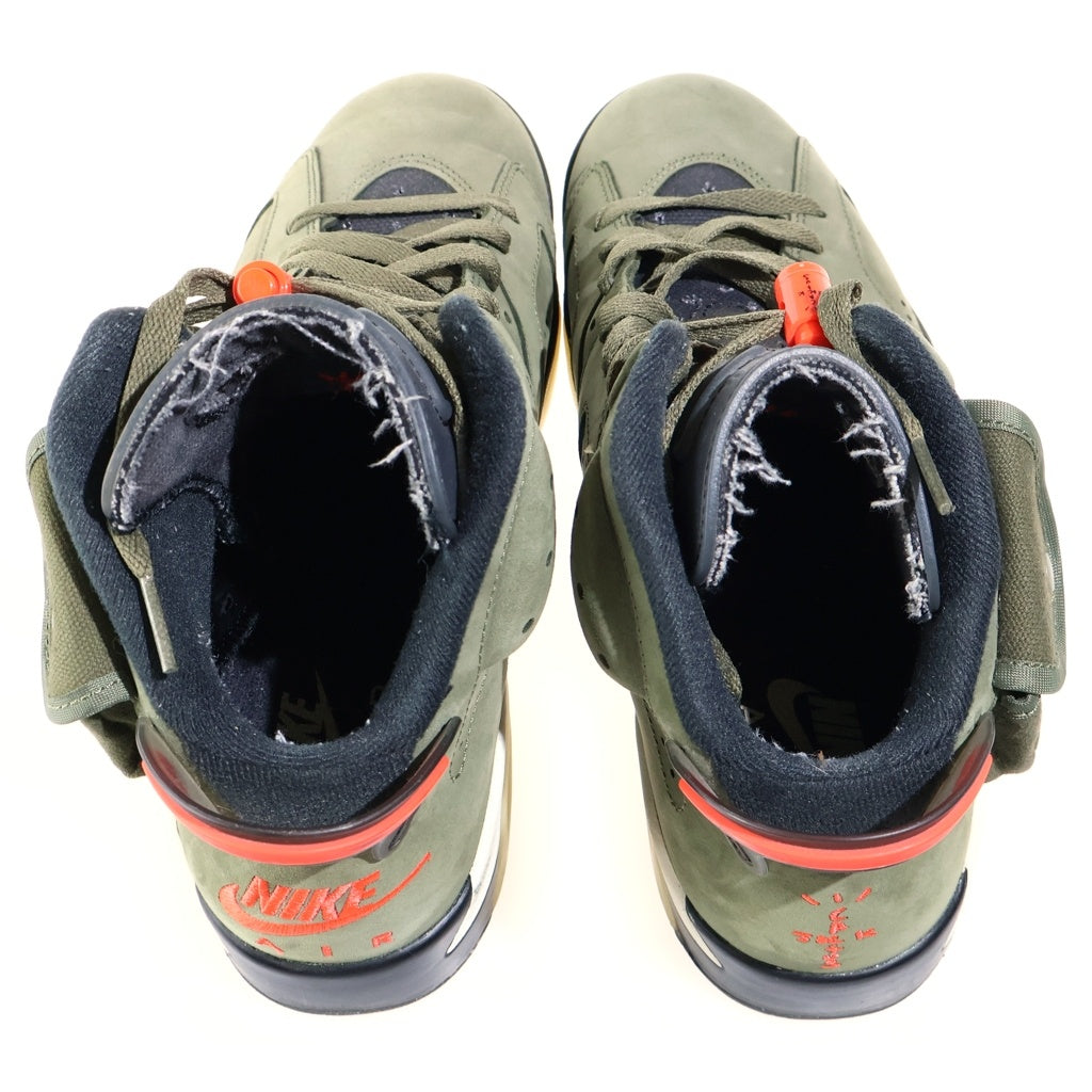 NIKE(ナイキ) ×TRAVIS SCOTT AIR JORDAN 6 RETRO MEDIUM OLIVE CN1084-200 トラヴィススコット エアジョーダン6 ミディアムオリーブ ハイカットスニーカー カーキ US9/27cm