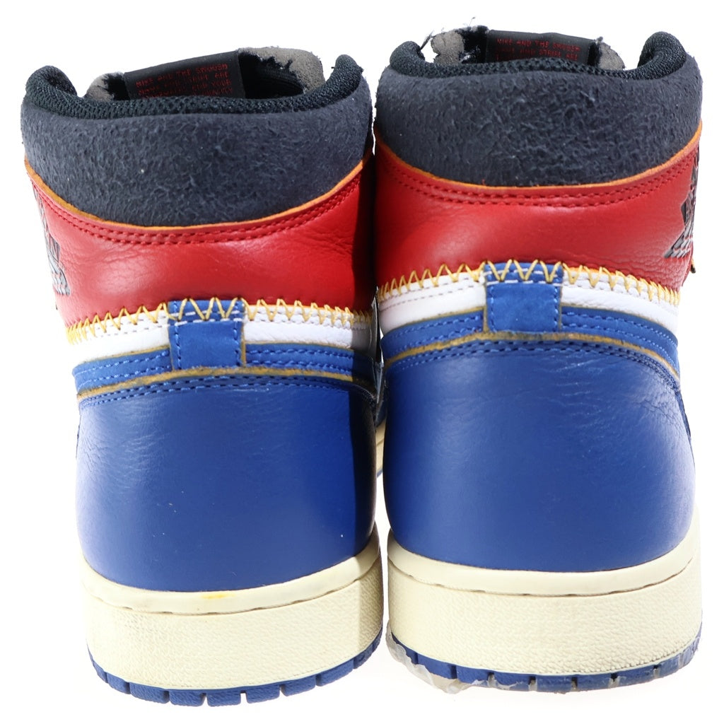 NIKE(ナイキ) ×UNION AIR JORDAN 1 RETRO HIGH OG BV1300-146 ユニオン エアジョーダン1 NRG ハイカットスニーカー ブルー/レッド US9.5/27.5cm