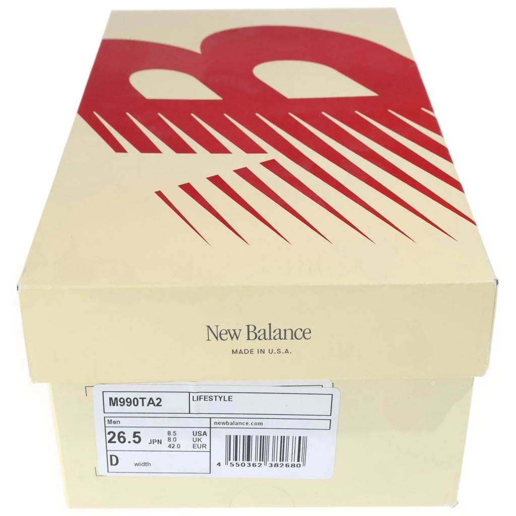 New Balance(ニューバランス) 990V2 異素材ドッキング ローカットスニーカー ホワイト/ネイビー US8.5/26.5cm M990TA2