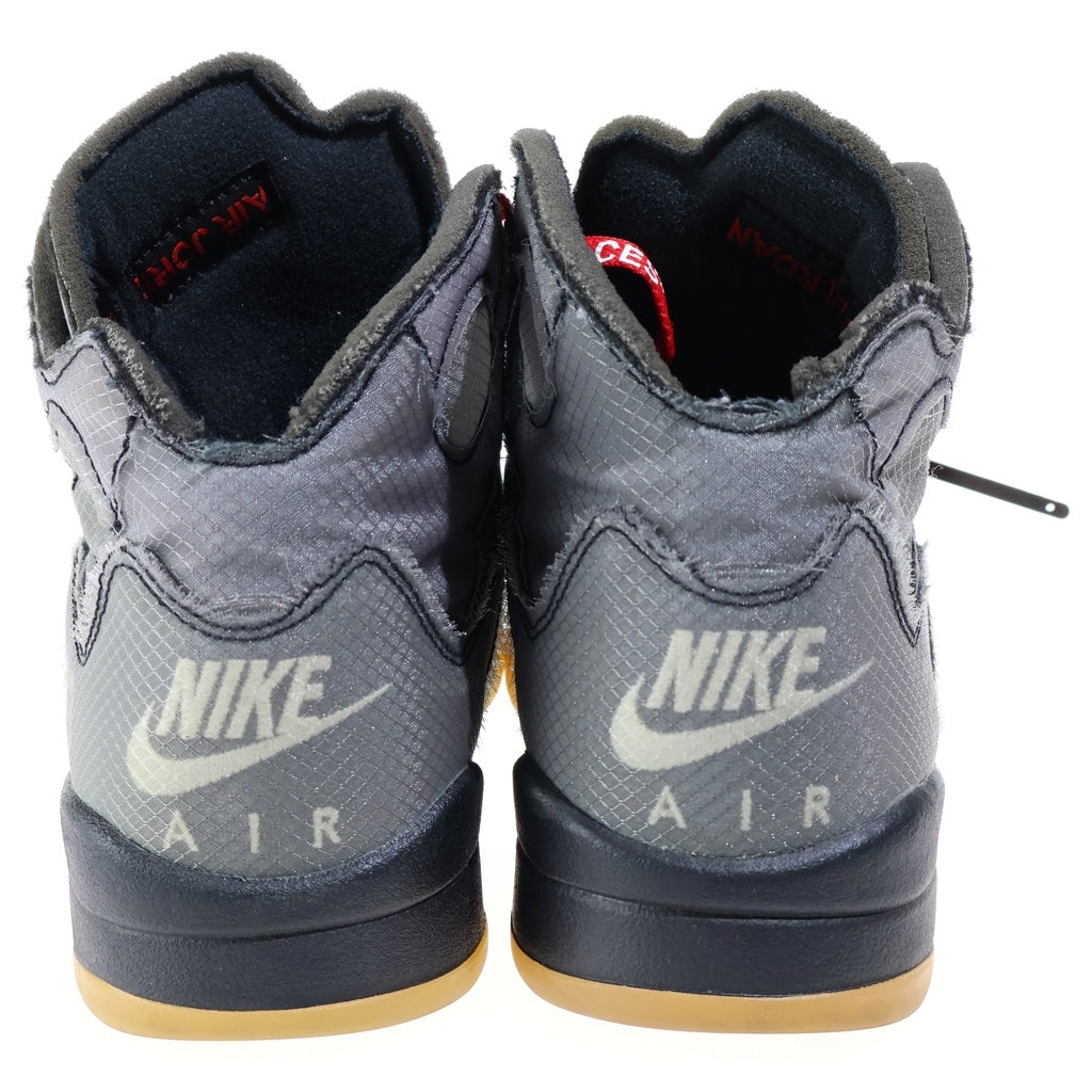 NIKE(ナイキ) ×OFF-WHITE AIR JORDAN 5 CT8480-001 オフホワイト エアジョーダン5 モスリン ハイカットスニーカー ブラック US9/27cm