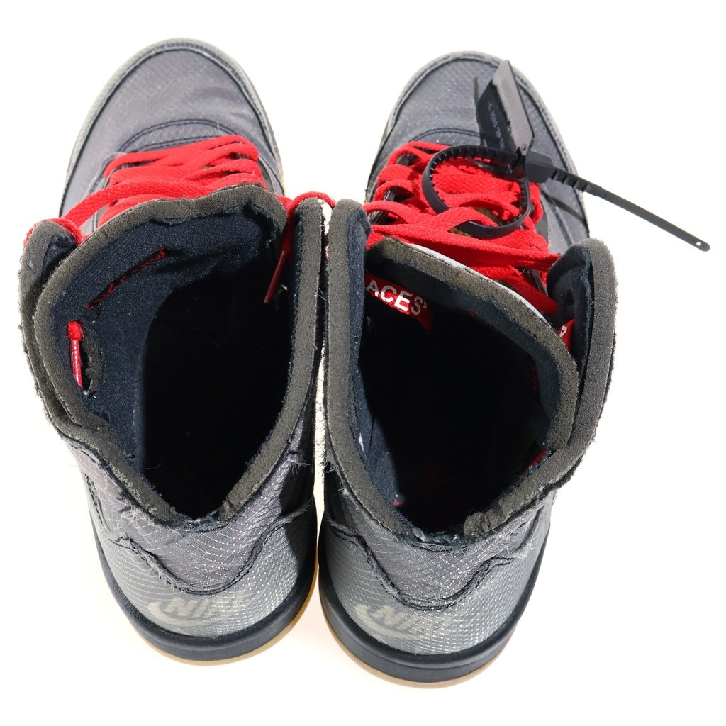 NIKE(ナイキ) ×OFF-WHITE AIR JORDAN 5 CT8480-001 オフホワイト エアジョーダン5 モスリン ハイカットスニーカー ブラック US9/27cm