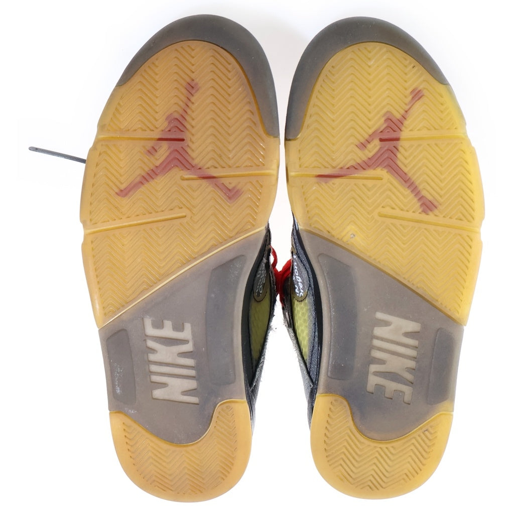 NIKE(ナイキ) ×OFF-WHITE AIR JORDAN 5 CT8480-001 オフホワイト エアジョーダン5 モスリン ハイカットスニーカー ブラック US9/27cm