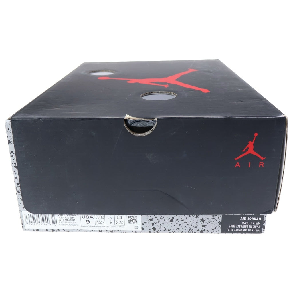 NIKE(ナイキ) ×OFF-WHITE AIR JORDAN 5 CT8480-001 オフホワイト エアジョーダン5 モスリン ハイカットスニーカー ブラック US9/27cm